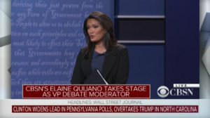 Elaine Quijano of CBS moderated the vice presidential debate on Oct. 4.